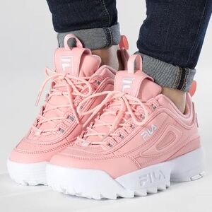 FILA Pink Disruptor II Sneakers Size 5 Chunky Sole *fits small*